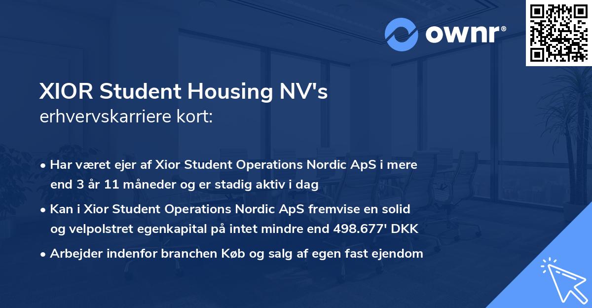 XIOR Student Housing NV's erhvervskarriere kort
