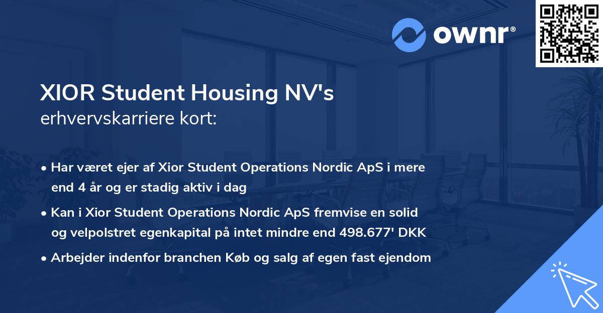 XIOR Student Housing NV's erhvervskarriere kort