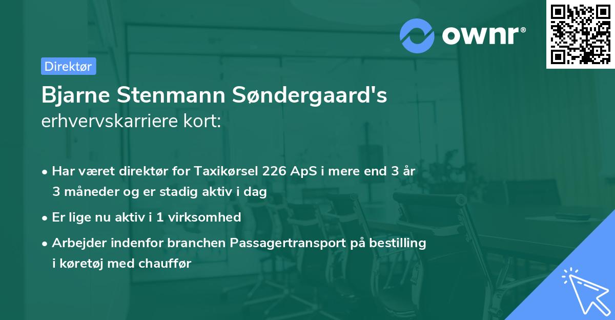 Bjarne Stenmann Søndergaard's erhvervskarriere kort