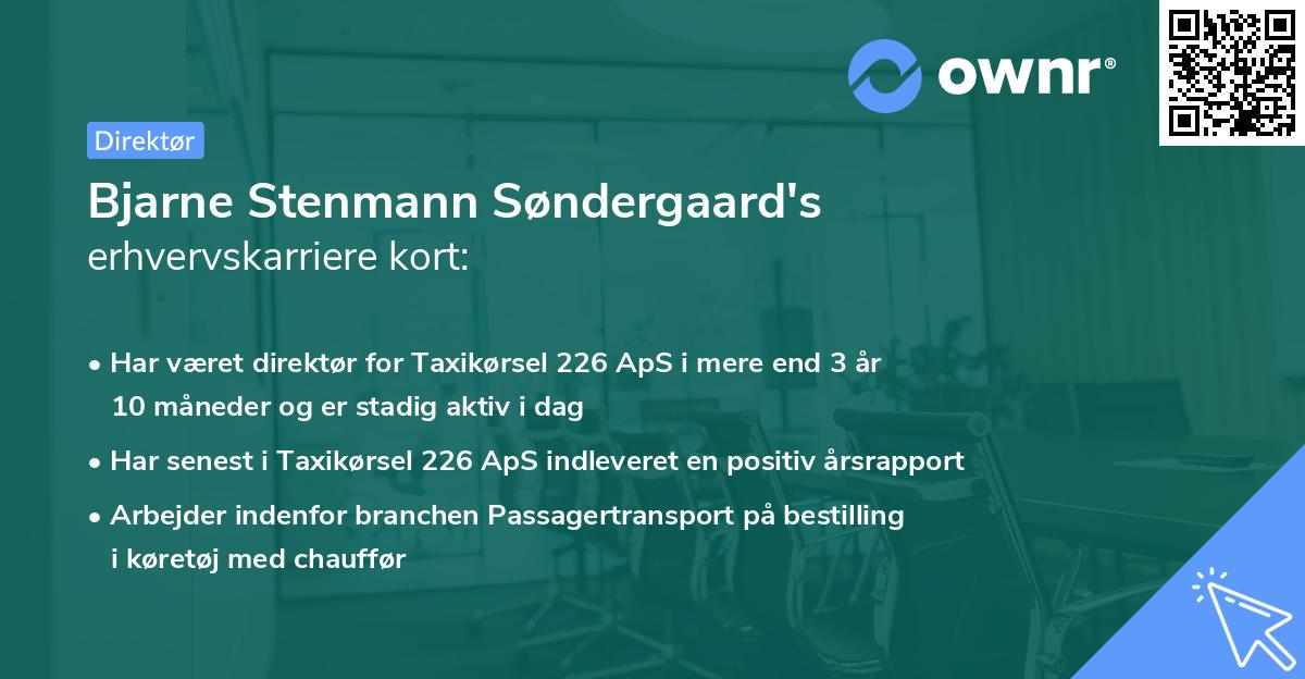 Bjarne Stenmann Søndergaard's erhvervskarriere kort