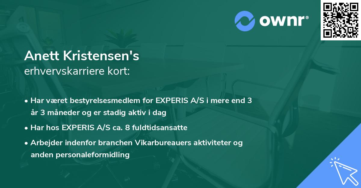 Anett Kristensen's erhvervskarriere kort