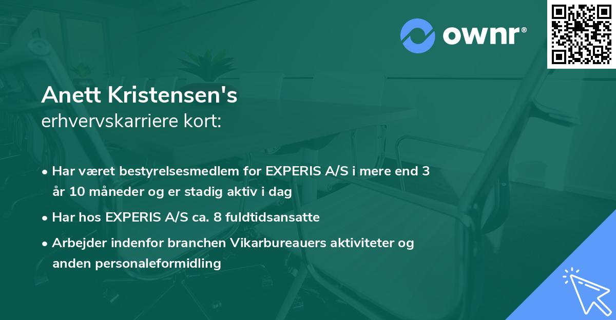 Anett Kristensen's erhvervskarriere kort