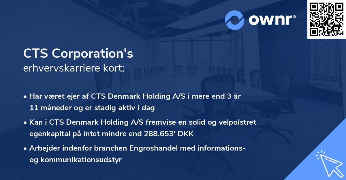 CTS Corporation's erhvervskarriere kort