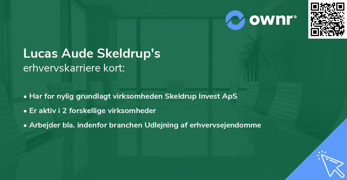 Lucas Aude Skeldrup's erhvervskarriere kort