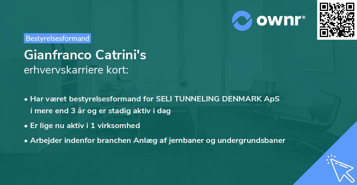 Gianfranco Catrini's erhvervskarriere kort