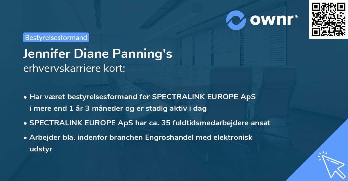 Jennifer Diane Panning's erhvervskarriere kort