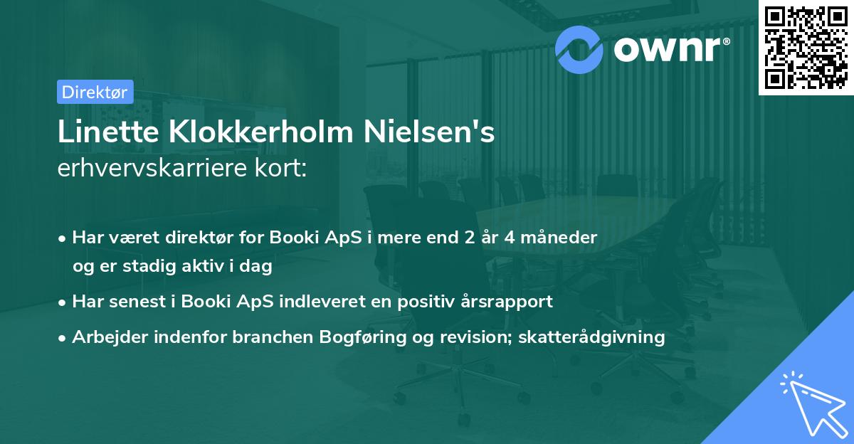 Linette Klokkerholm Nielsen's erhvervskarriere kort
