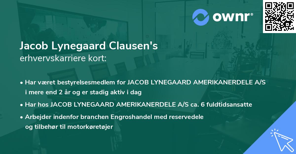 Jacob Lynegaard Clausen's erhvervskarriere kort