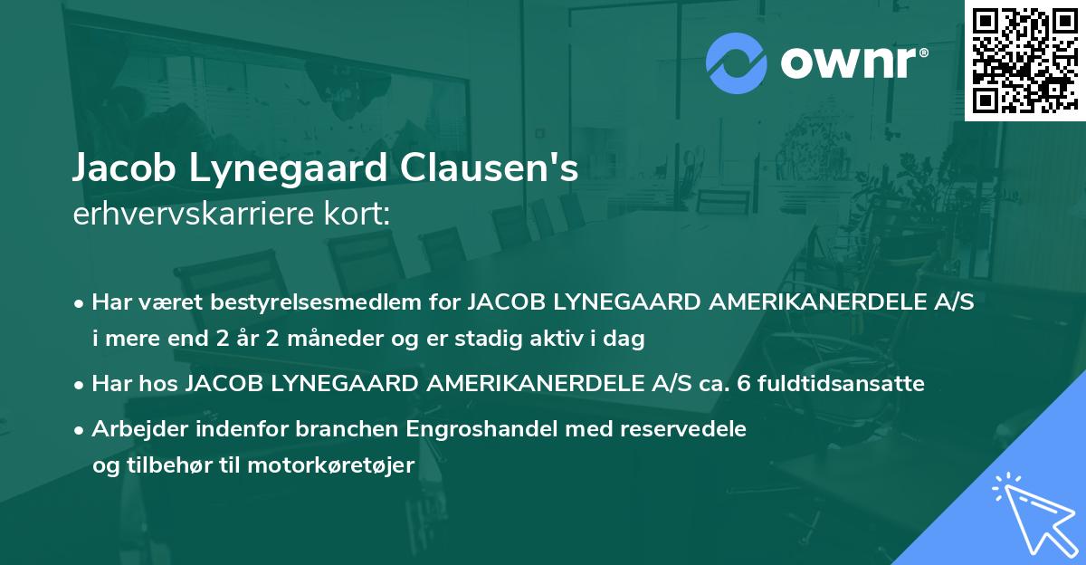 Jacob Lynegaard Clausen's erhvervskarriere kort