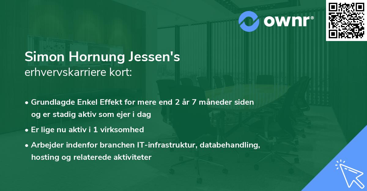 Simon Hornung Jessen's erhvervskarriere kort
