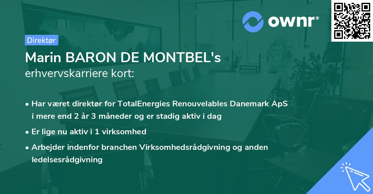 Marin BARON DE MONTBEL's erhvervskarriere kort