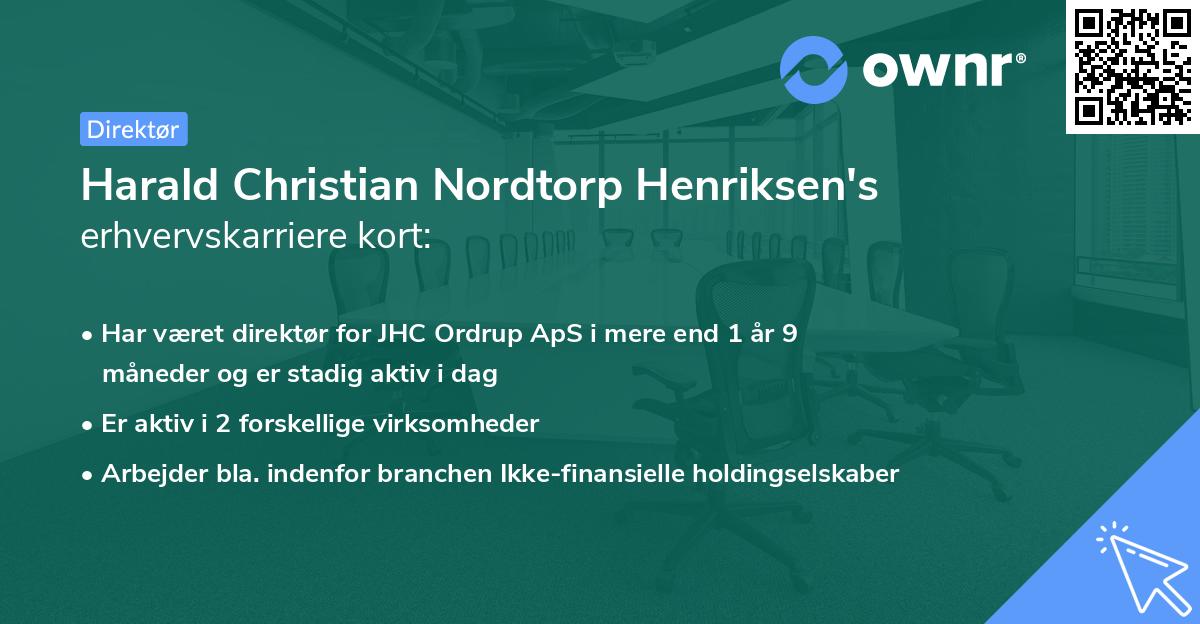 Harald Christian Nordtorp Henriksen's erhvervskarriere kort