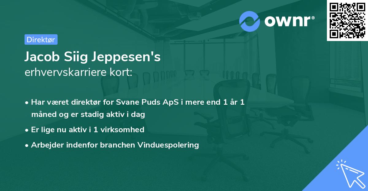Jacob Siig Jeppesen's erhvervskarriere kort