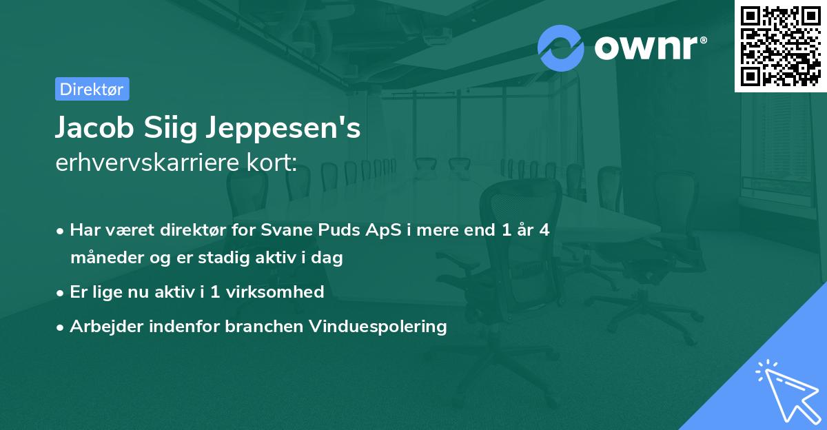 Jacob Siig Jeppesen's erhvervskarriere kort