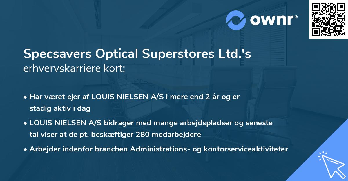 Specsavers Optical Superstores Ltd.'s erhvervskarriere kort