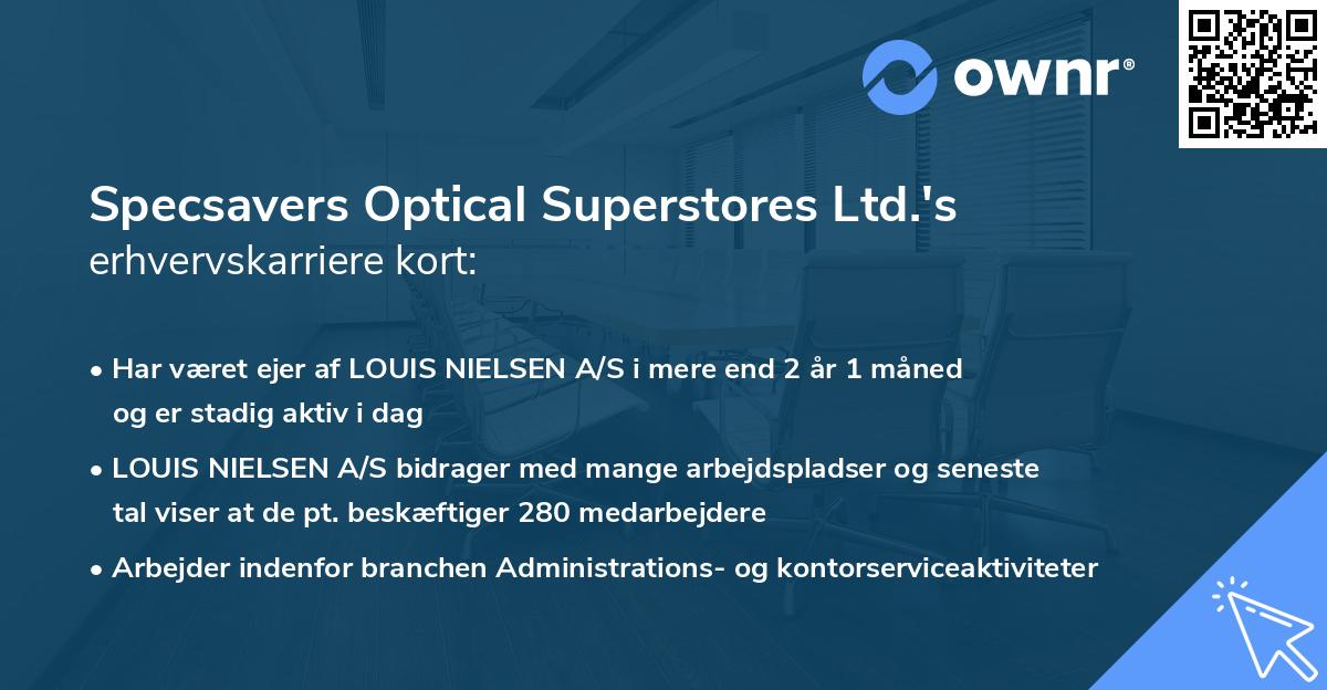 Specsavers Optical Superstores Ltd.'s erhvervskarriere kort