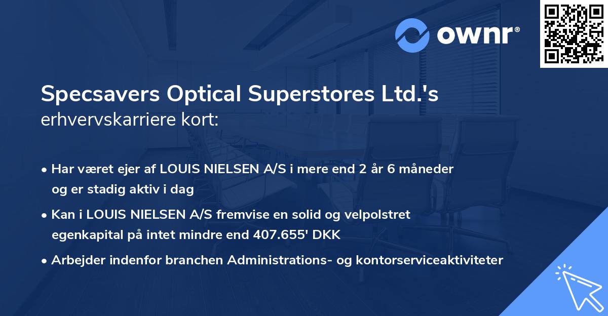 Specsavers Optical Superstores Ltd.'s erhvervskarriere kort