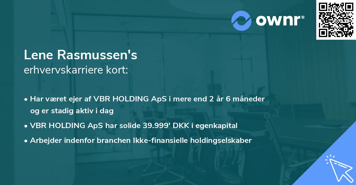 Lene Rasmussen's erhvervskarriere kort