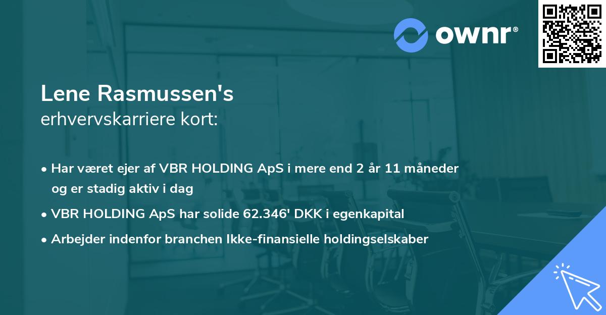 Lene Rasmussen's erhvervskarriere kort