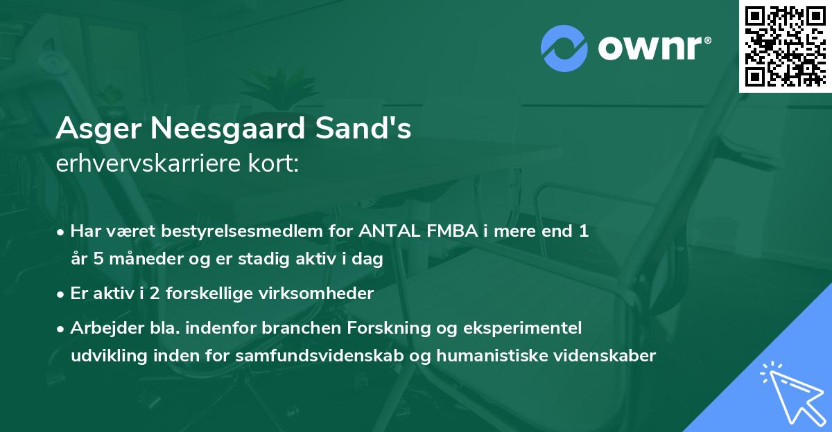 Asger Neesgaard Sand's erhvervskarriere kort