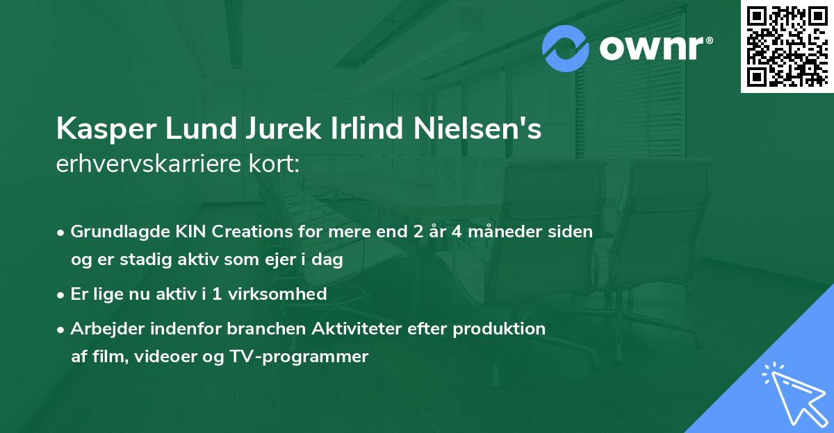 Kasper Lund Jurek Irlind Nielsen's erhvervskarriere kort