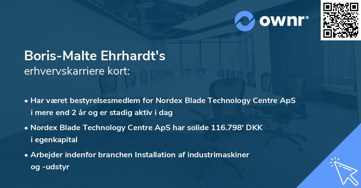 Boris-Malte Ehrhardt's erhvervskarriere kort
