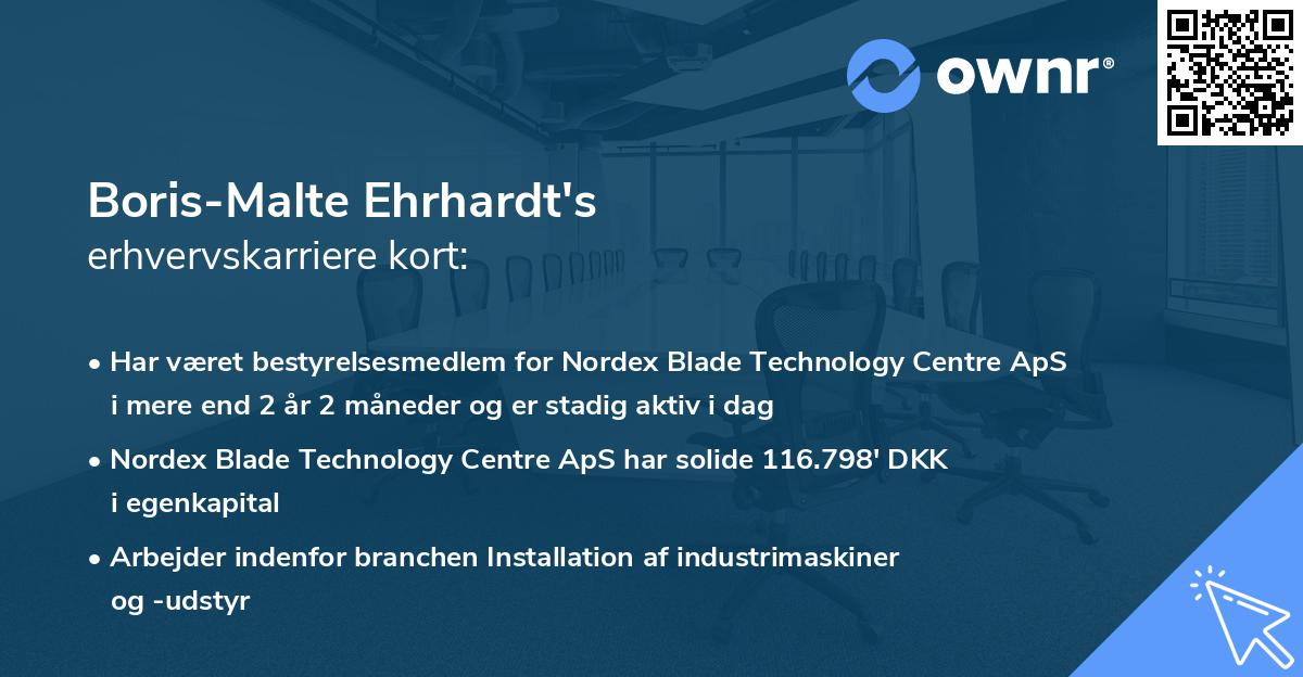 Boris-Malte Ehrhardt's erhvervskarriere kort