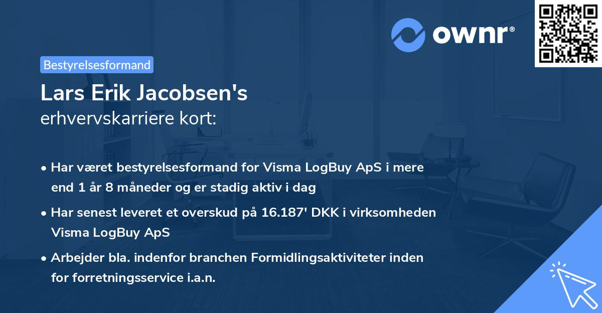 Lars Erik Jacobsen's erhvervskarriere kort