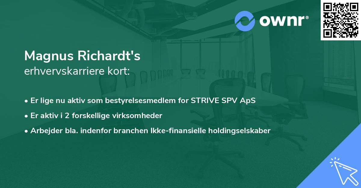 Magnus Richardt's erhvervskarriere kort