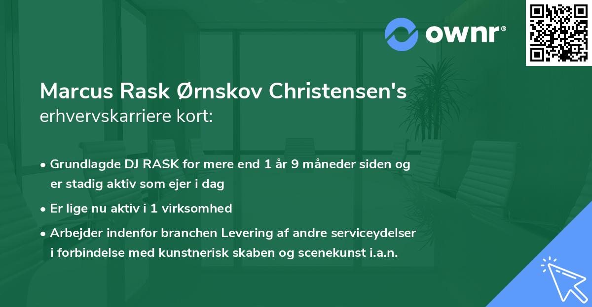 Marcus Rask Ørnskov Christensen's erhvervskarriere kort