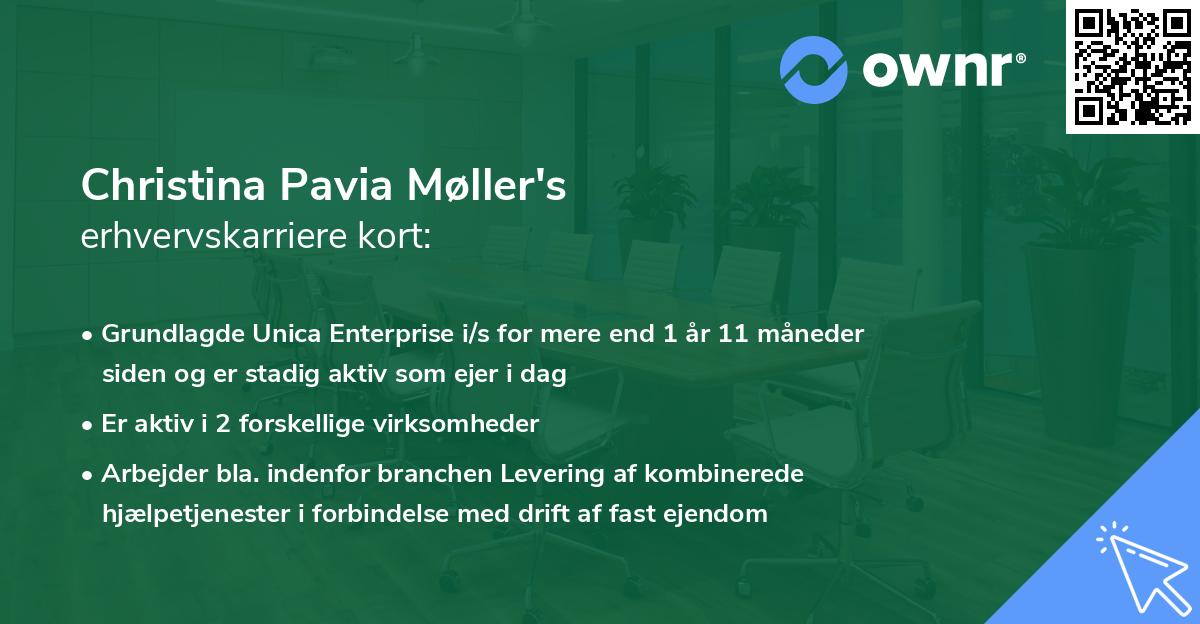 Christina Pavia Møller's erhvervskarriere kort
