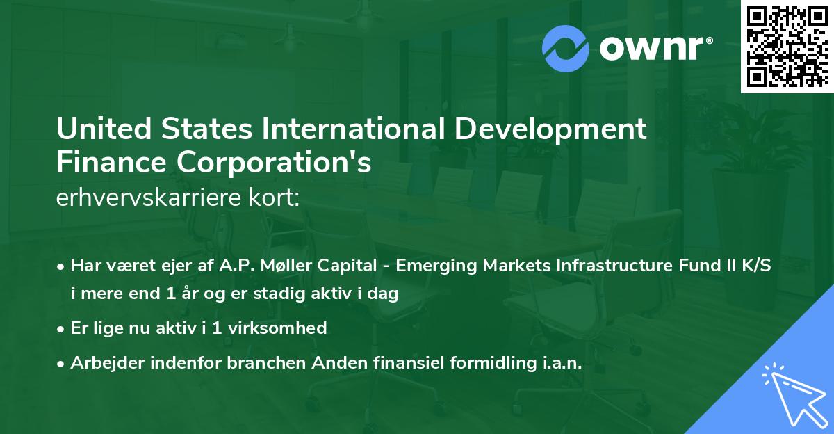 United States International Development Finance Corporation's erhvervskarriere kort