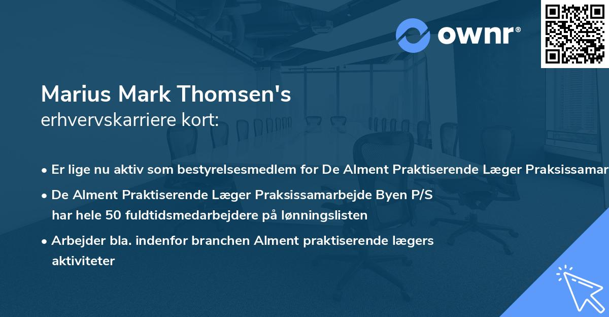Marius Mark Thomsen's erhvervskarriere kort