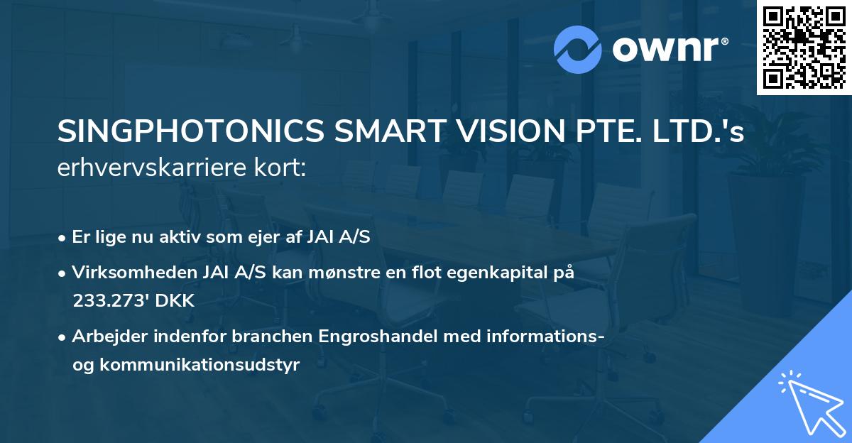 SINGPHOTONICS SMART VISION PTE. LTD.'s erhvervskarriere kort