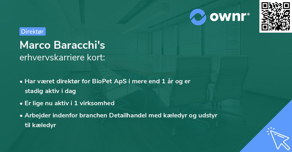 Marco Baracchi's erhvervskarriere kort