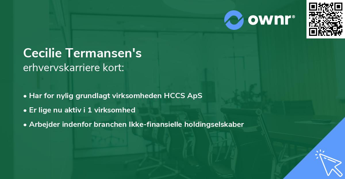 Cecilie Termansen's erhvervskarriere kort