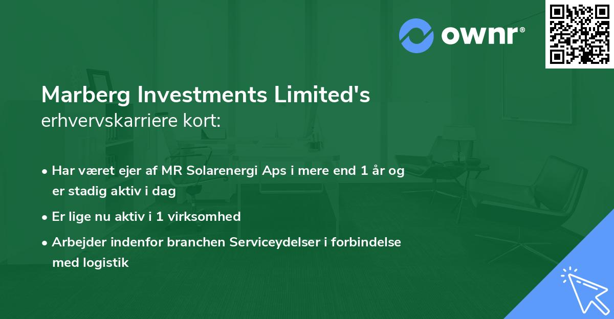Marberg Investments Limited's erhvervskarriere kort