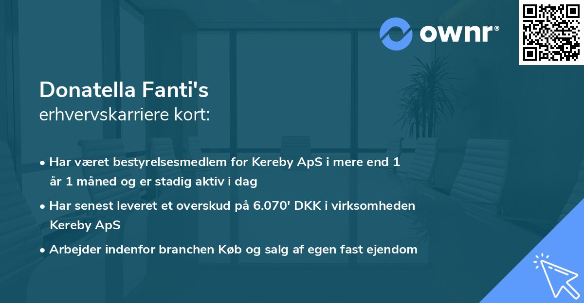 Donatella Fanti's erhvervskarriere kort