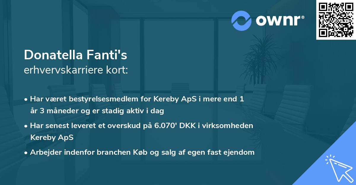 Donatella Fanti's erhvervskarriere kort