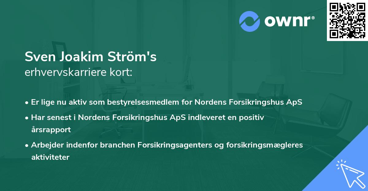 Sven Joakim Ström's erhvervskarriere kort