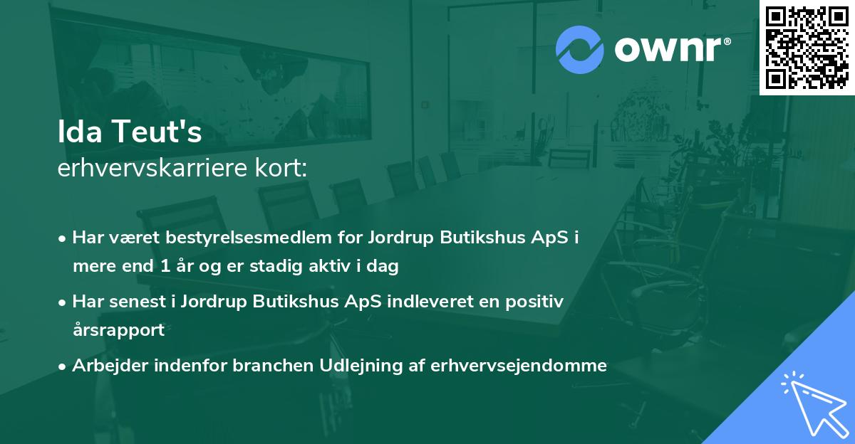 Ida Teut's erhvervskarriere kort
