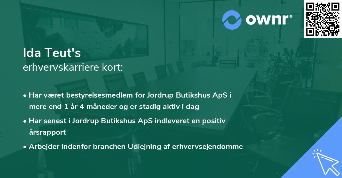 Ida Teut's erhvervskarriere kort