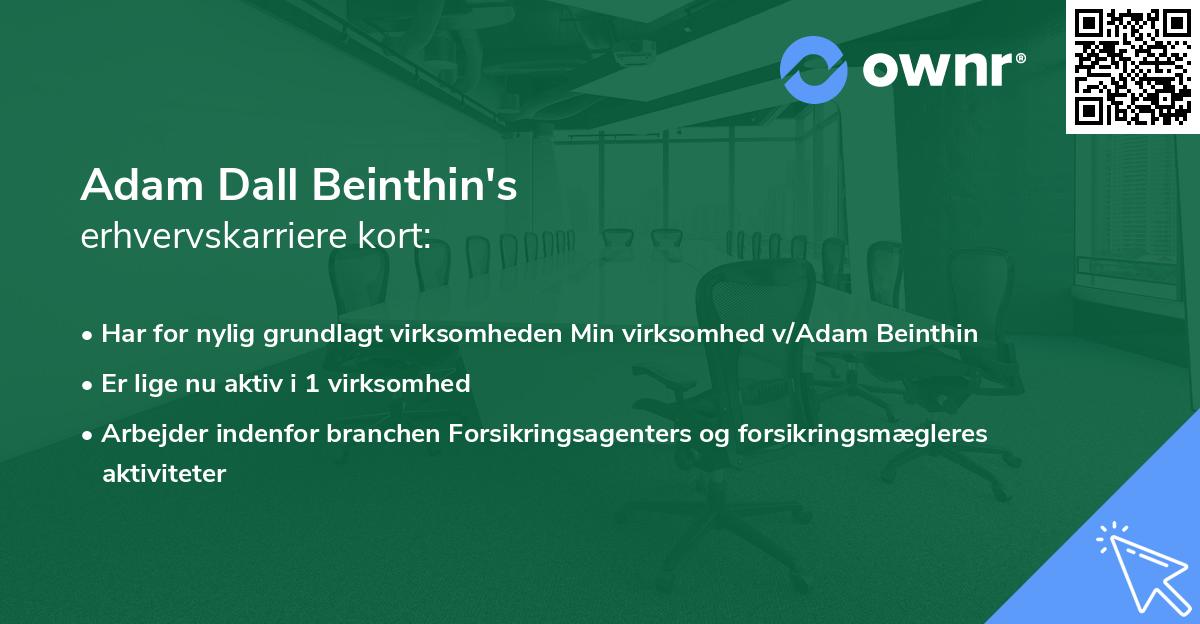 Adam Dall Beinthin's erhvervskarriere kort