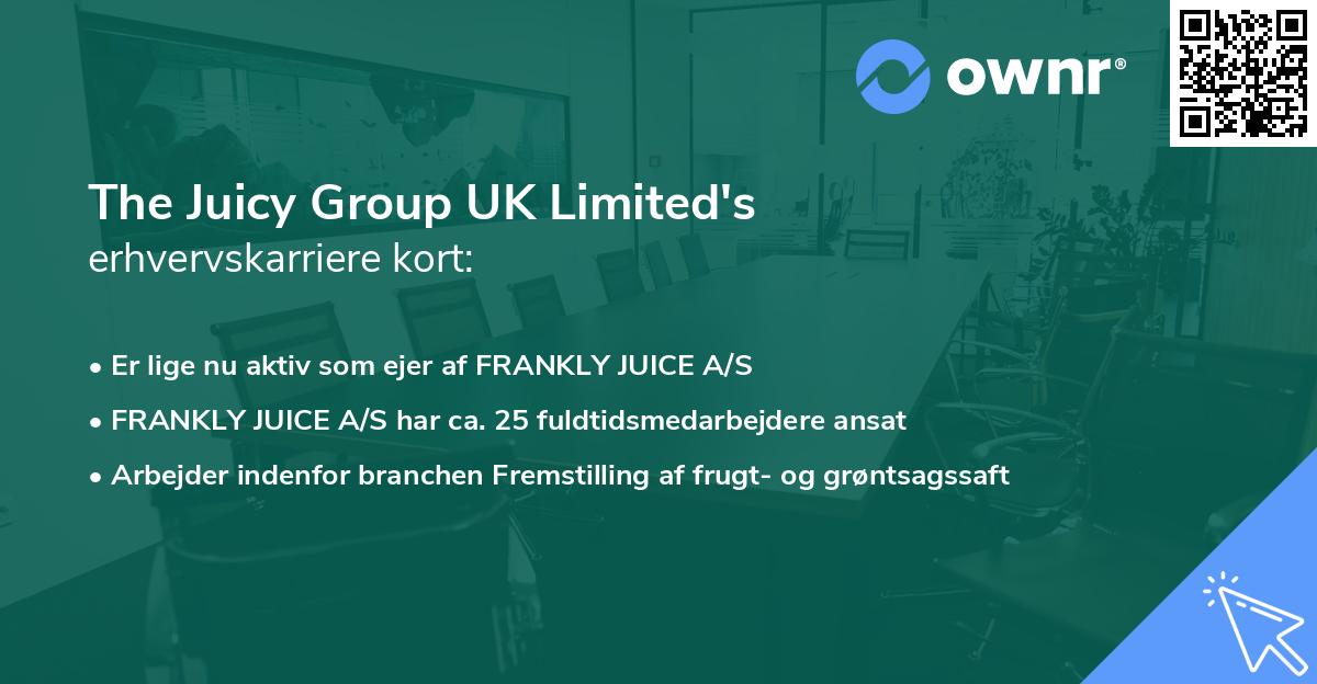 The Juicy Group UK Limited's erhvervskarriere kort