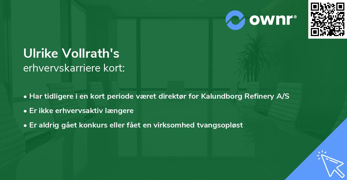Ulrike Vollrath's erhvervskarriere kort