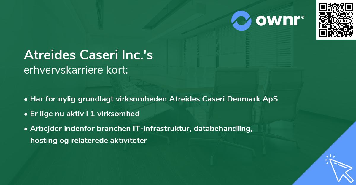 Atreides Caseri Inc.'s erhvervskarriere kort