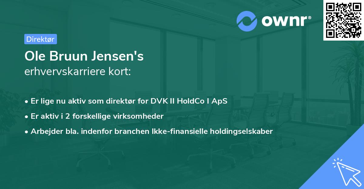 Ole Bruun Jensen's erhvervskarriere kort