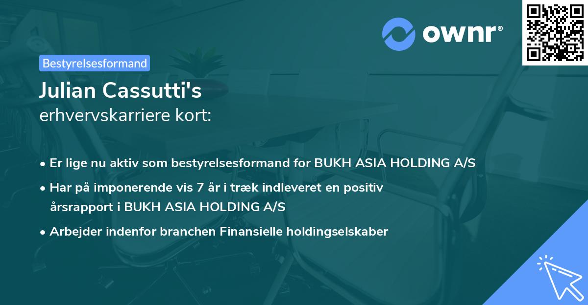 Julian Cassutti's erhvervskarriere kort