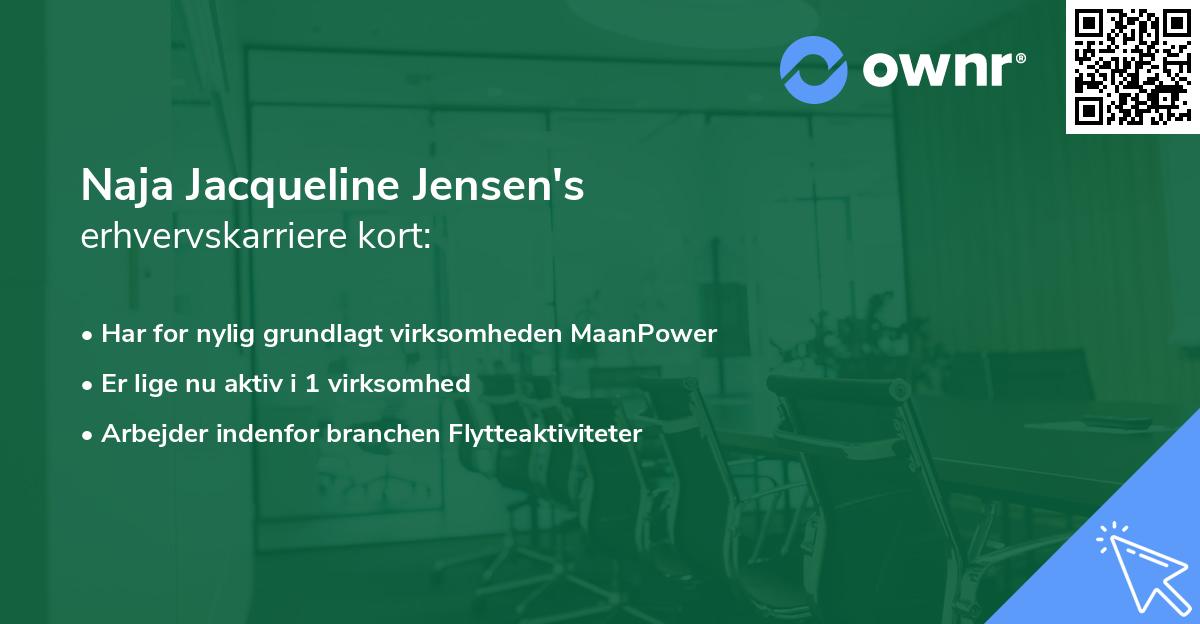 Naja Jacqueline Jensen's erhvervskarriere kort