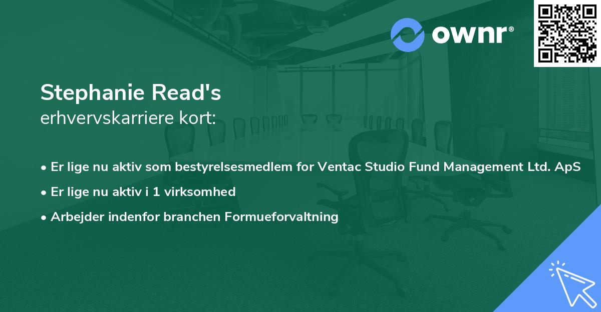 Stephanie Read's erhvervskarriere kort